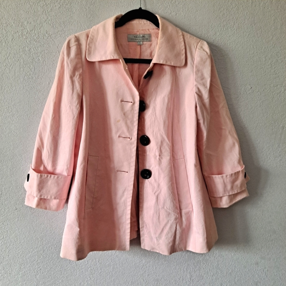 Tahari by Arthur S. Levine Pink Peacoat